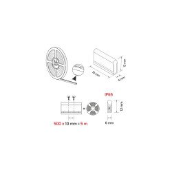 Neon Flex 6 x12 mm , 12V ou 24V DC, IP65, 13W/m, 2400K ROLO 25Mts
