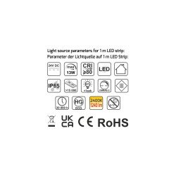 Neon Flex 6 x12 mm , 12V ou 24V DC, IP65, 13W/m, 2400K ROLO 25Mts