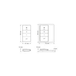 Conjunto VIVO, composto por um controlador LED MONO RF de 4 zonas e um comando remoto