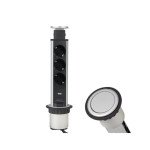 Tomada LIFTBOX com usb - 3 Tomadas + 2 Usb