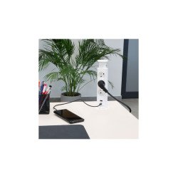 Tomada LIFTBOX com usb - 3 Tomadas + 2 Usb