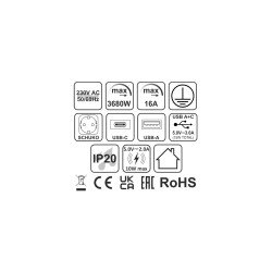 Tomada LIFTBOX Automatica - 3 Tomadas + 2 USB + WirelessCharger