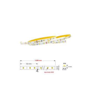 FITA LED PREMIUM 12V 60LED 5.4W IP20 50MTS